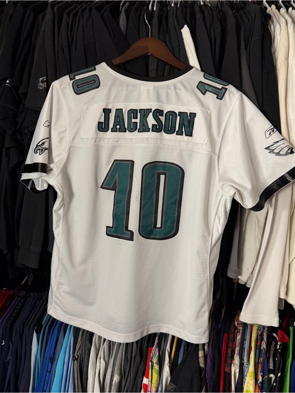 Reebok Philadelphia Eagles Jersey Women XL White DeSean Jackson 10 NFL Football